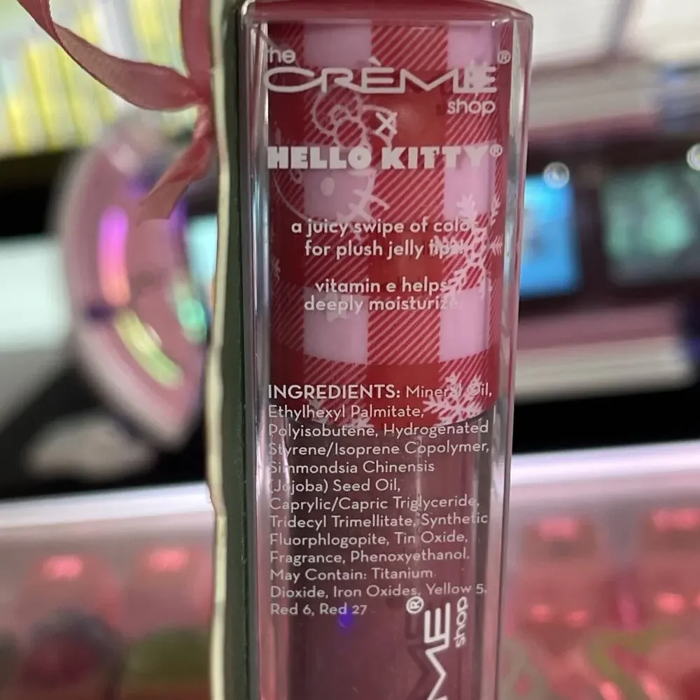 The Creme Shop Hello Kitty Christmas Lip Oil Tinted Jelly Crystal Rose Sanrio